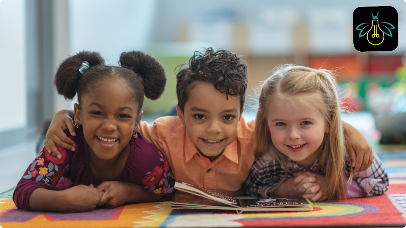 Group of elementary students reading together – literacy support and reading intervention for K–5 students in Cary, Raleigh, Durham, and Chapel Hill